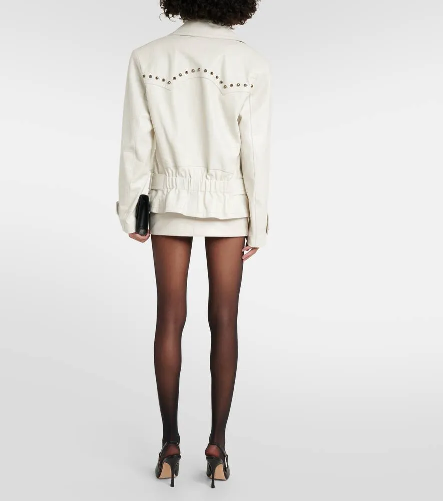 Alessandra Rich Croc-effect leather jacket