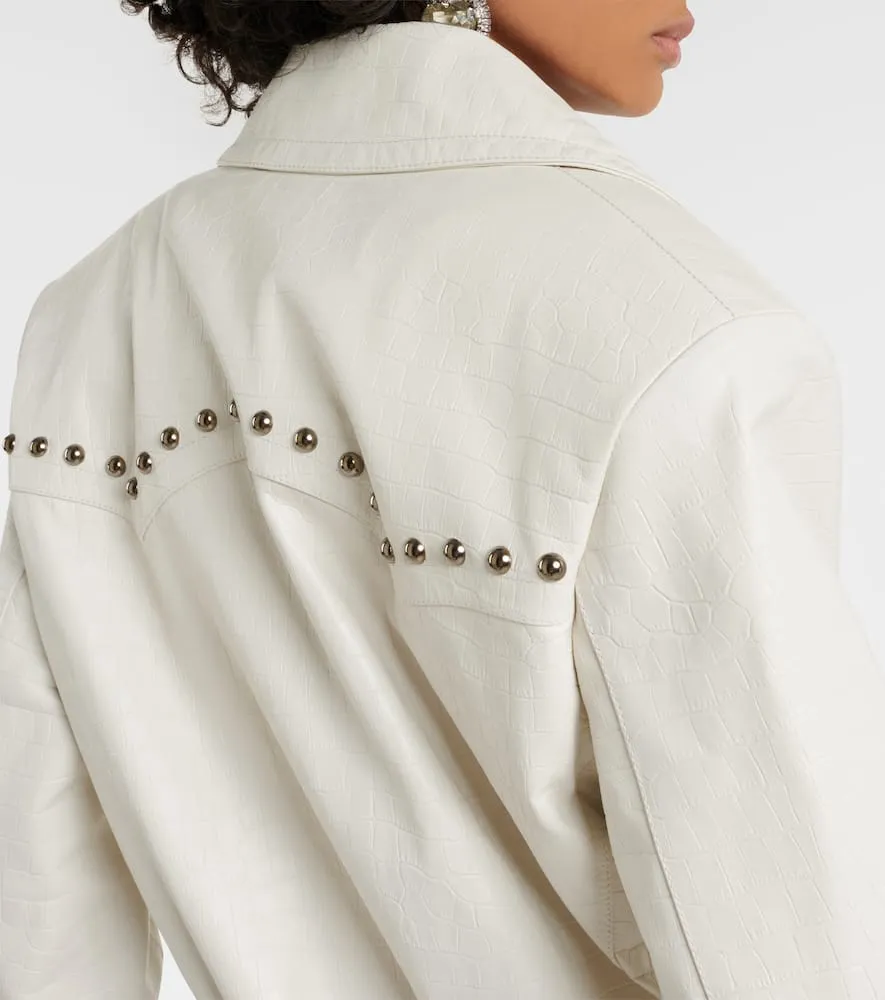 Alessandra Rich Croc-effect leather jacket
