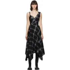 Alexander McQueen Black and Purple Leather Corset Dress