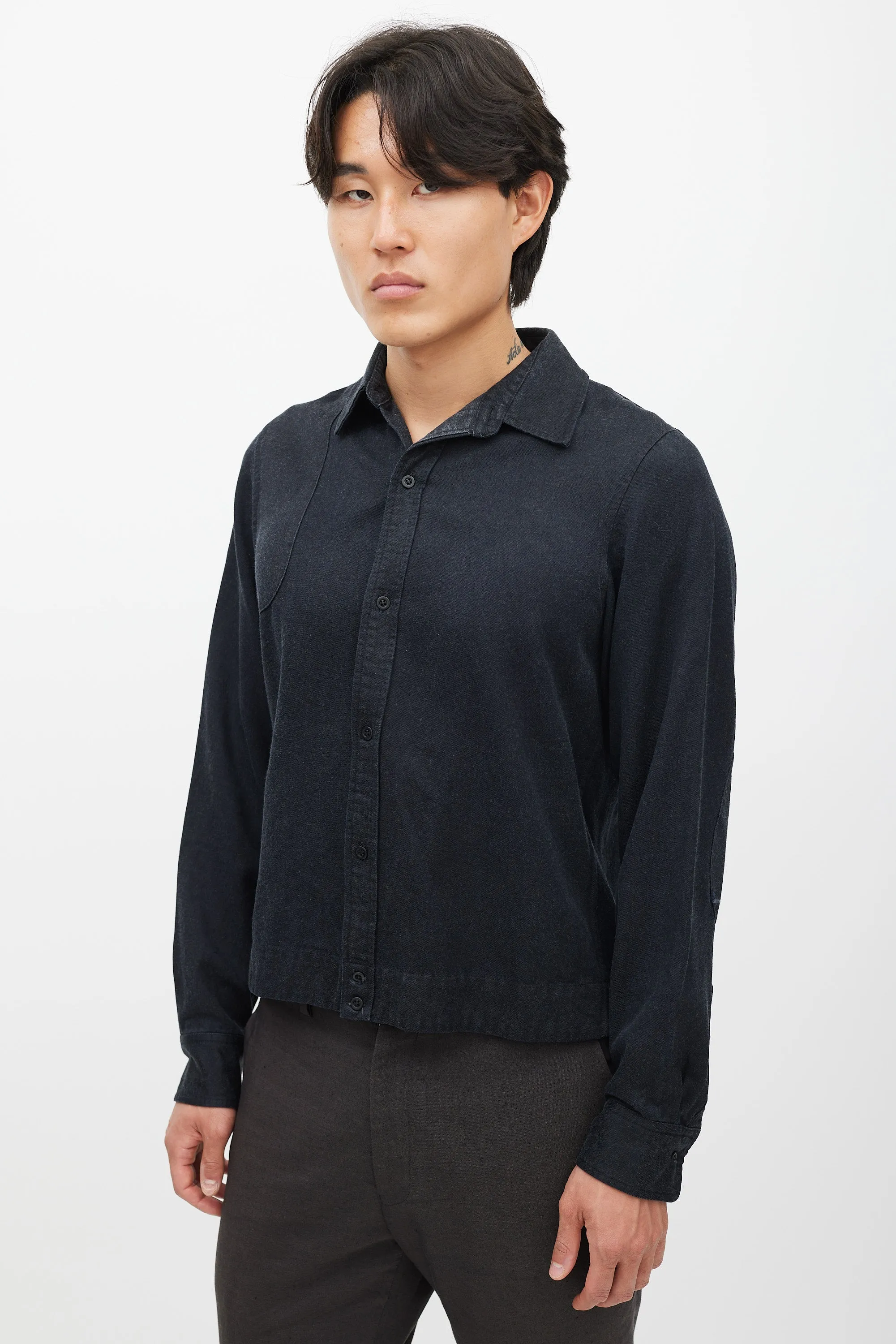 Black Cropped Shirt