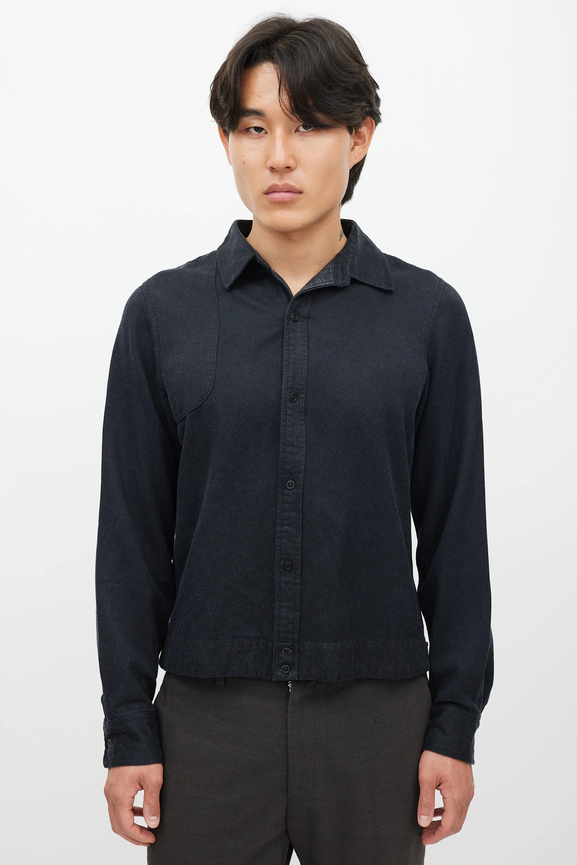 Black Cropped Shirt