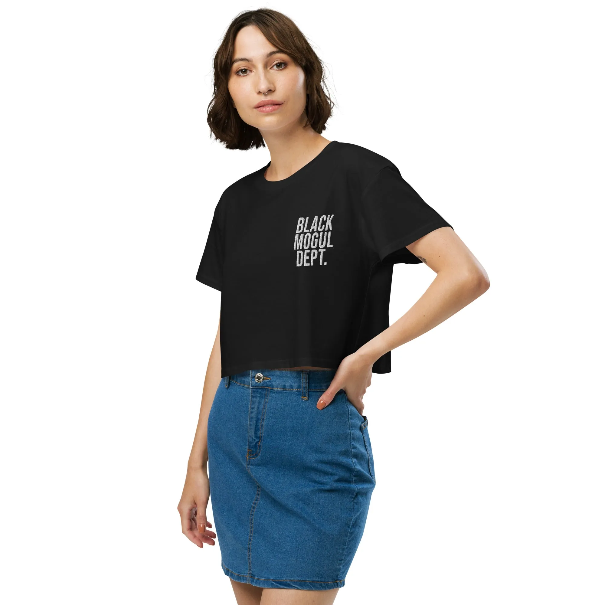 Black Mogul Dept. Women’s crop top