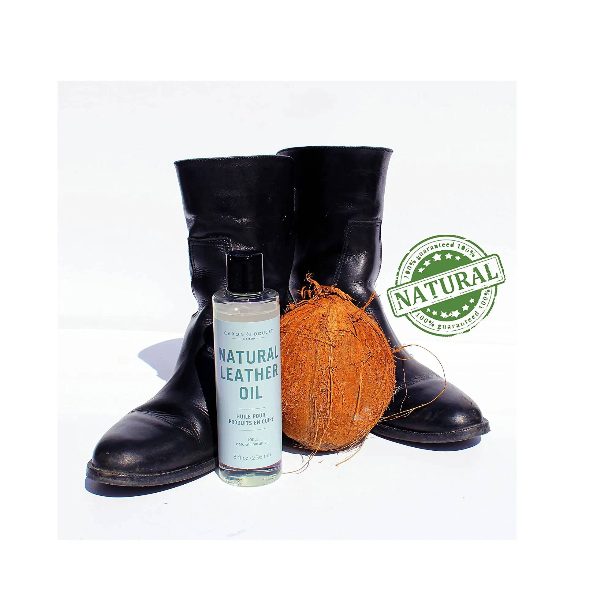 CARON & DOUCET - 100% Natural Leather Oil & Conditioner to Repair & Restore Shoes Boots Couches Car Seats Purses Jackets Saddles & Tacks