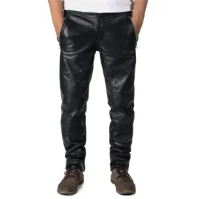 Delara Men's Tan Leather Jogger Pants
