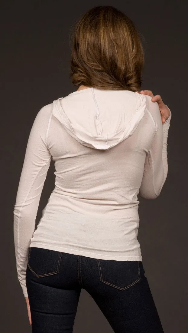 Kanvis V-Neck Hooded Tee Stone