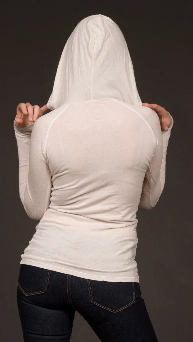 Kanvis V-Neck Hooded Tee Stone