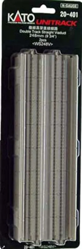 Kato 20-401 248mm (9 3/4') Double Track Straight Viaduct Track WS248V (N scale)