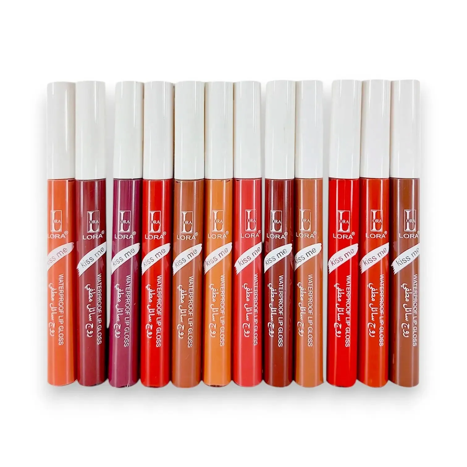 Lora Waterproof Lip Gloss Set -12 Shades Assorted