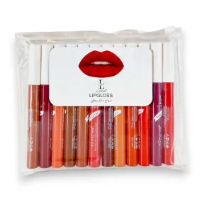 Lora Waterproof Lip Gloss Set -12 Shades Assorted