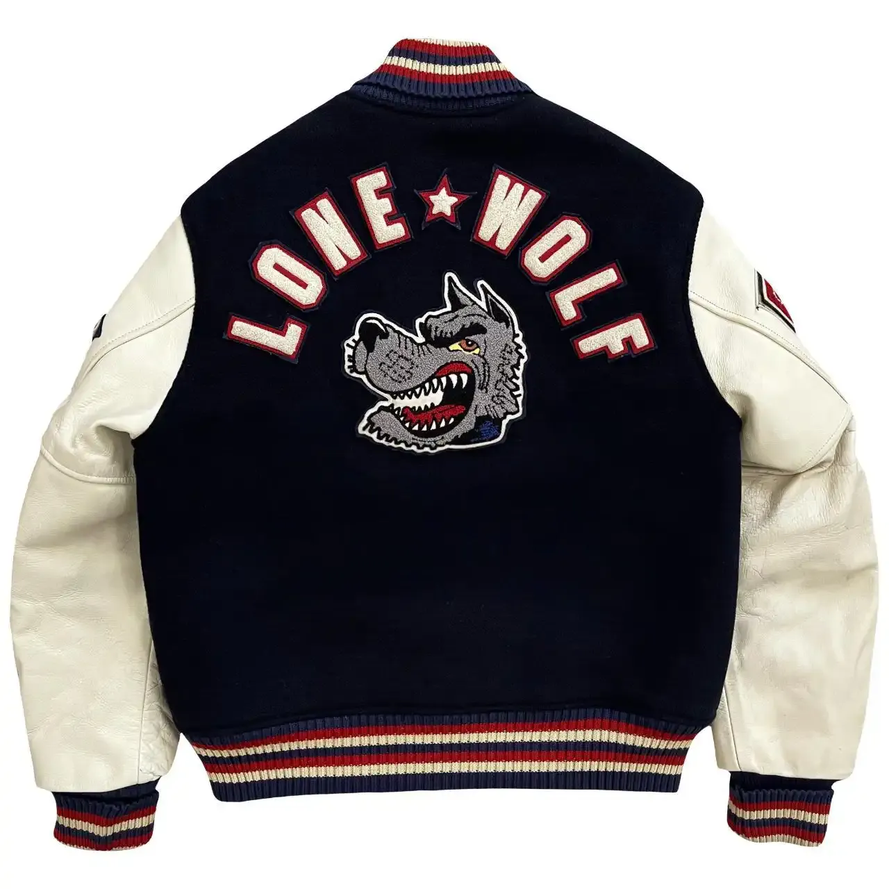 Men's Navy and White Jacket | Unisex Varsity Jacket