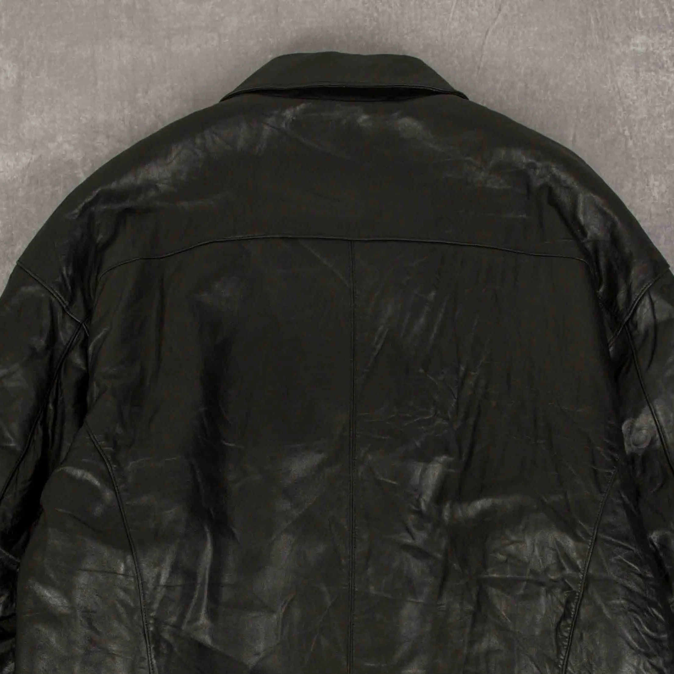 MEN'S VINTAGE LEATHER BOMBER JACKET - X-LARGE