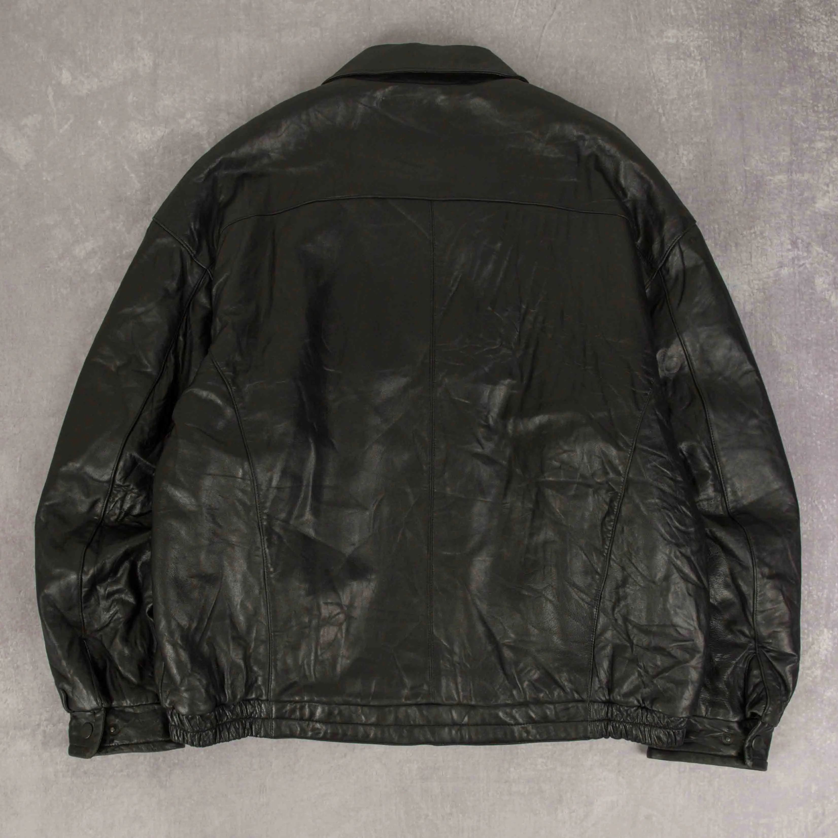 MEN'S VINTAGE LEATHER BOMBER JACKET - X-LARGE