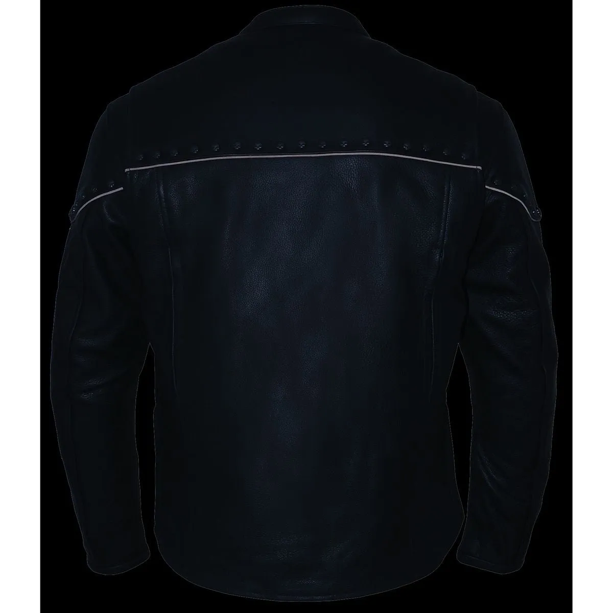 Milwaukee Leather MLM1504 Men's Black The Skelly Racer Premium Moto Leather Jacket