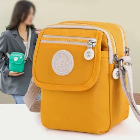 Mini Corssbody Bag Waterproof Nylon Solid Color Simple Shopping Bag
