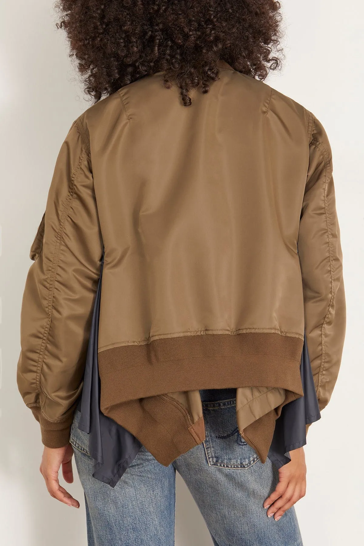 Nylon Twill Blouson in Beige
