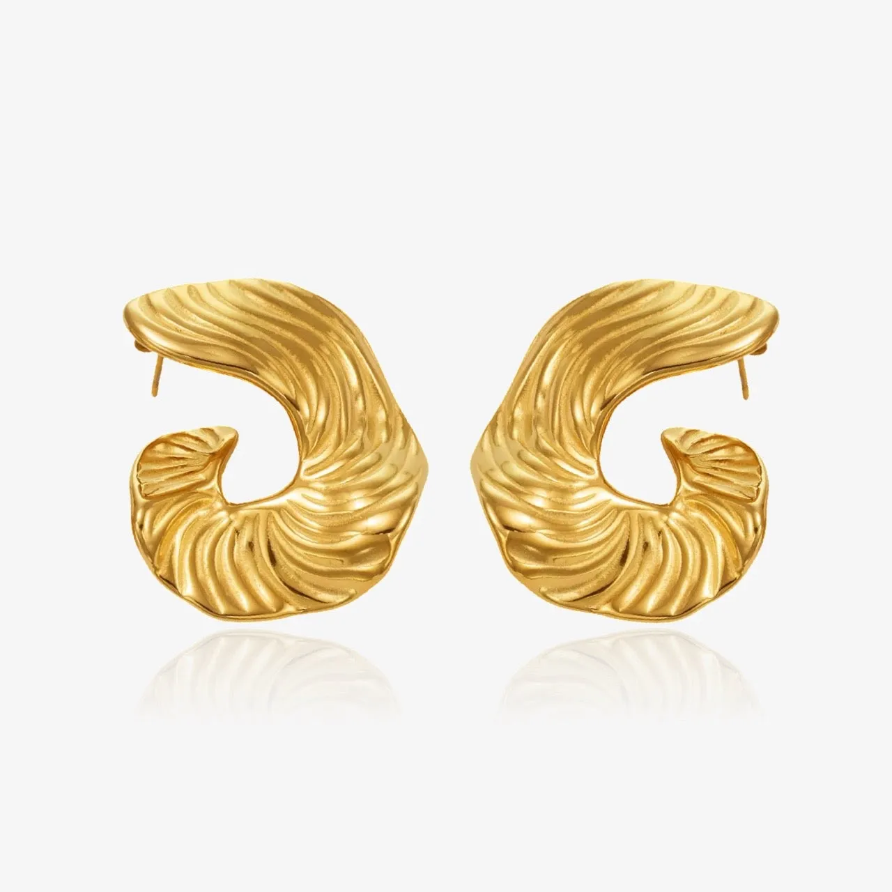 Swirl Wave Statement Earrings