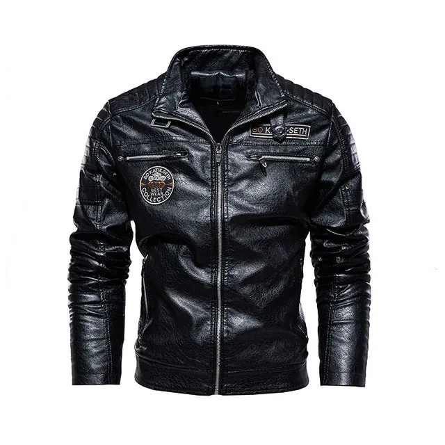 Tactical PU Leather Jacket Men Winter fleece Military Casual Leahter jacket Male Motorcycle Windbreaker chaqueta cuero hombre