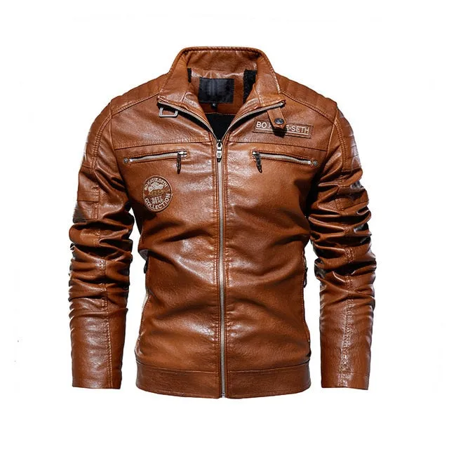 Tactical PU Leather Jacket Men Winter fleece Military Casual Leahter jacket Male Motorcycle Windbreaker chaqueta cuero hombre