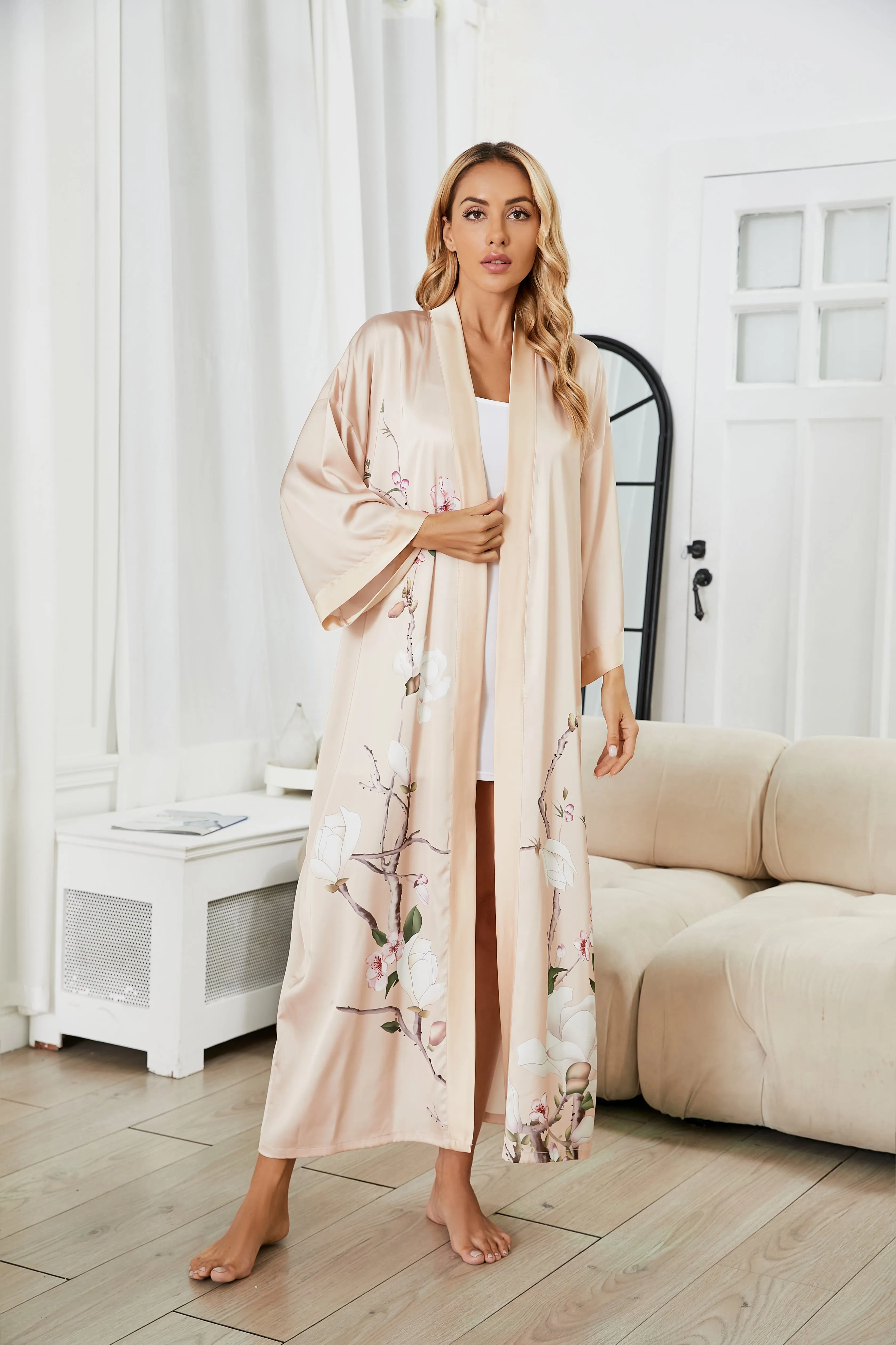 Women Satin Silk Kimono Robes