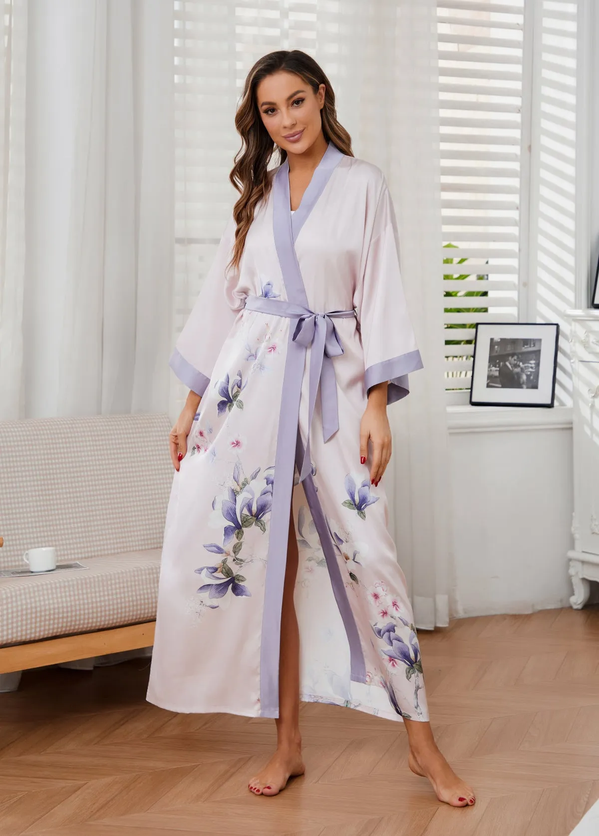 Women Satin Silk Kimono Robes
